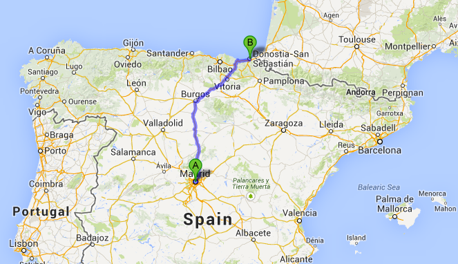 How to get from Madrid to San Sebastian